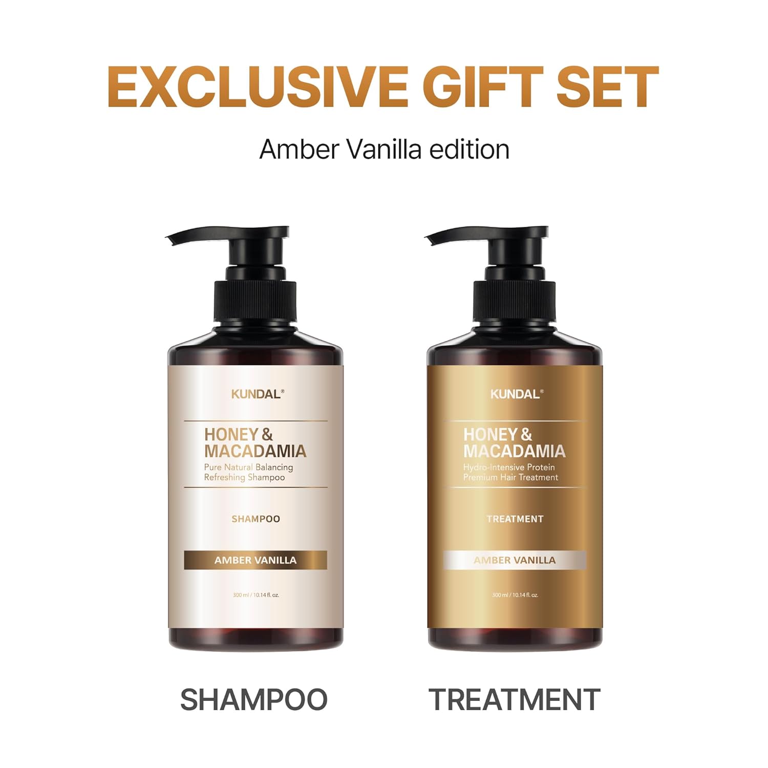 Kundal Amber & Vanilla Shampoo + Conditioner Hair Care Set - 2 Pcs