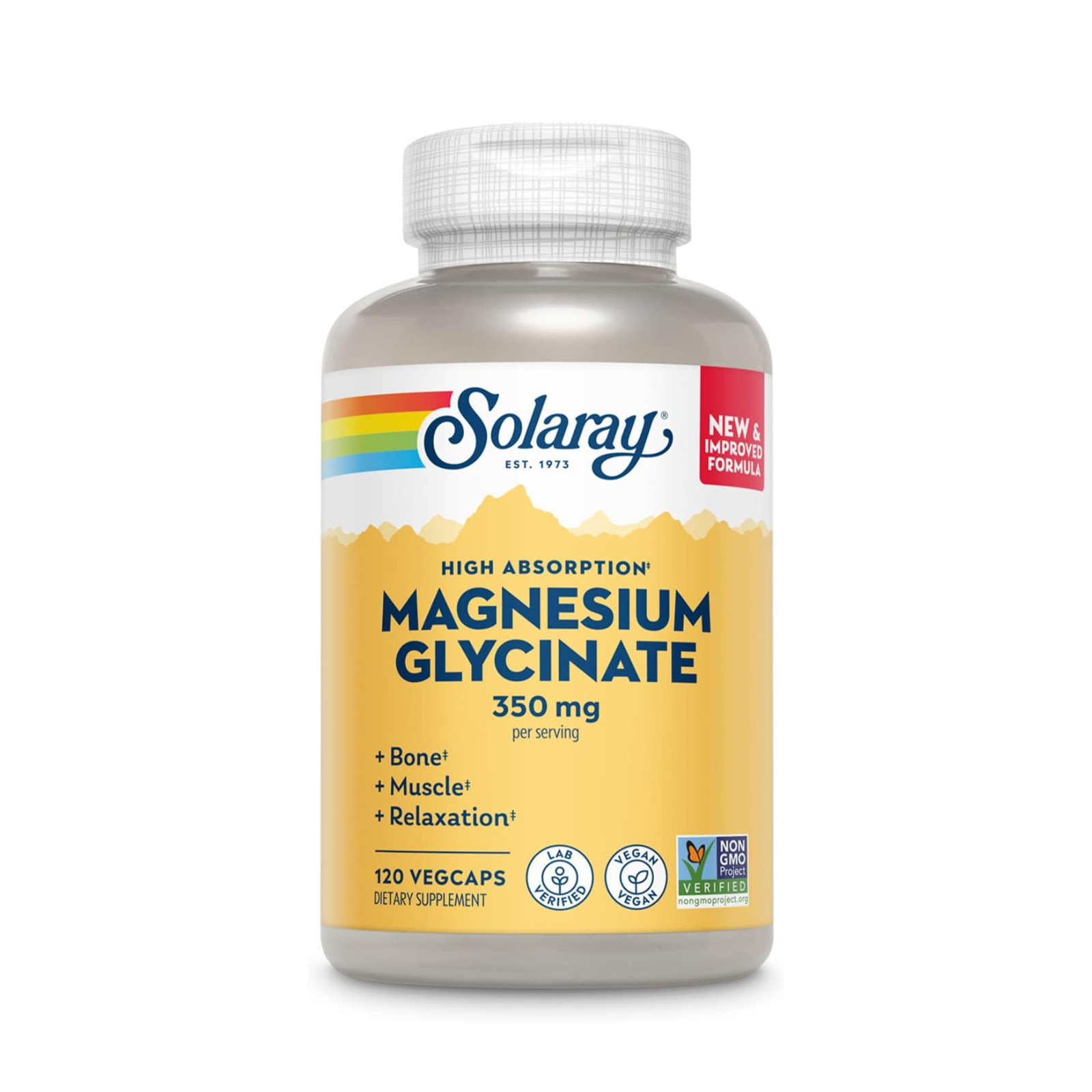 Solaray Magnesium Glycinate Supplement for Body Health Support – 120 Capsules
