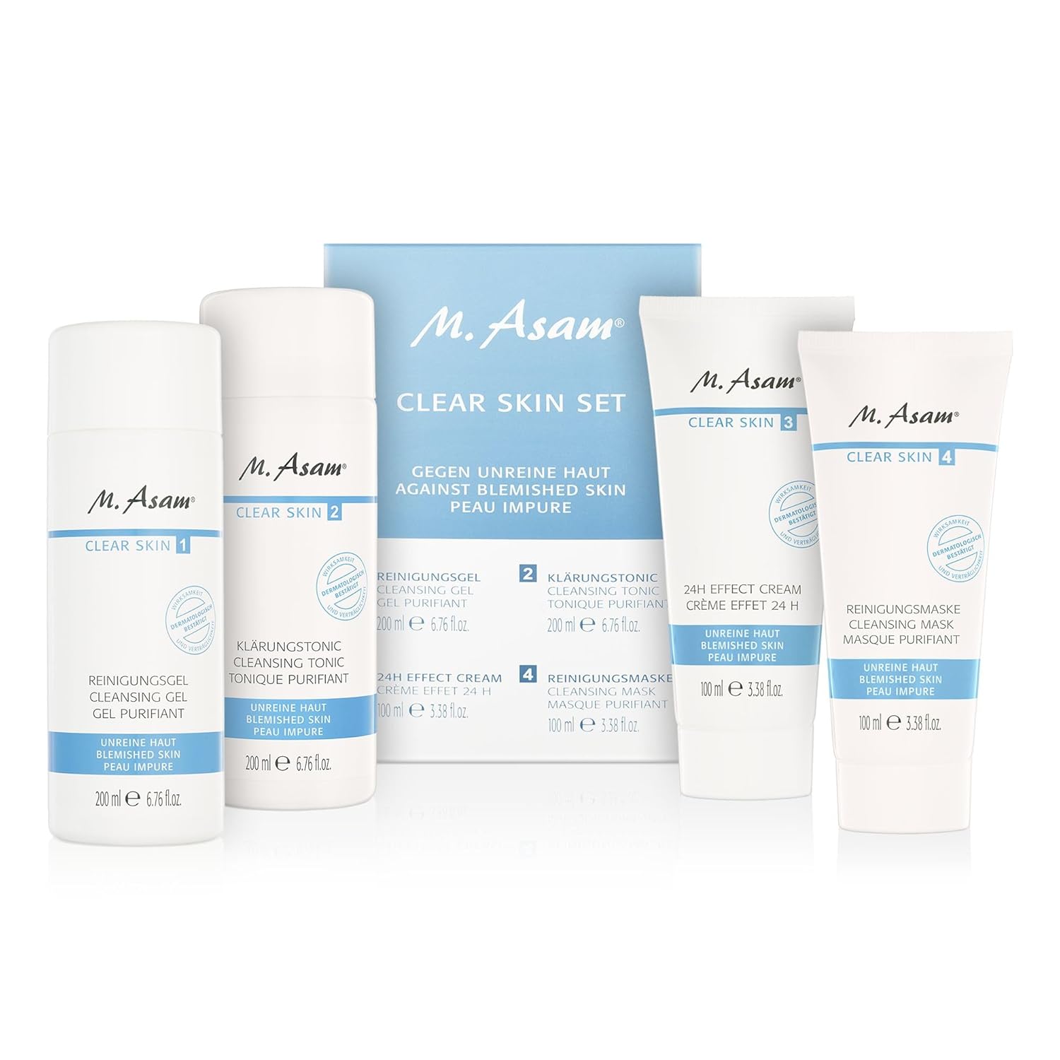 M. Assam Clear Skin Acne-Prone Skin Treatment Set – 4 Pieces