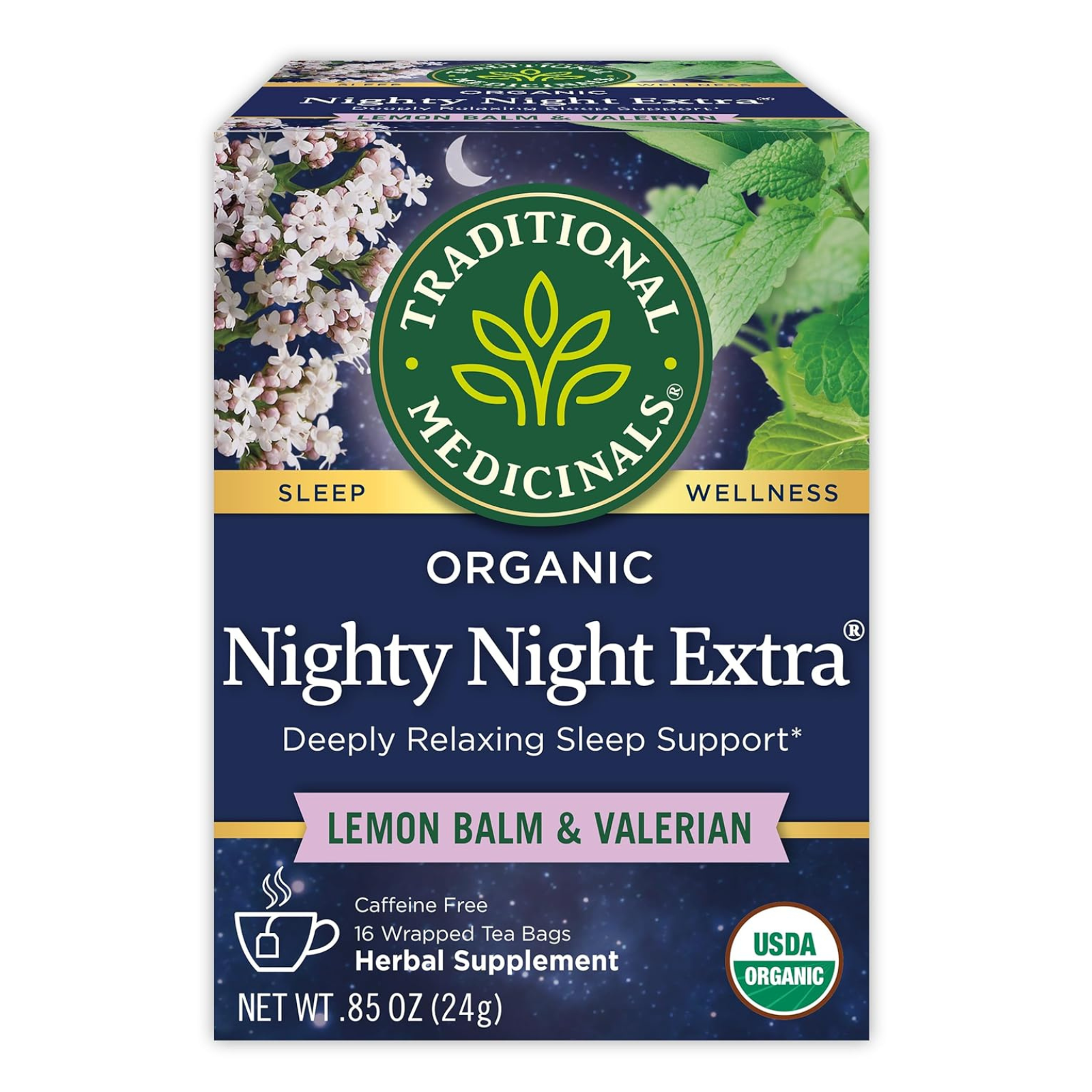 Traditional Medicinals Organic Nighty Night Extra Sleep Support Tea – 16 bags
