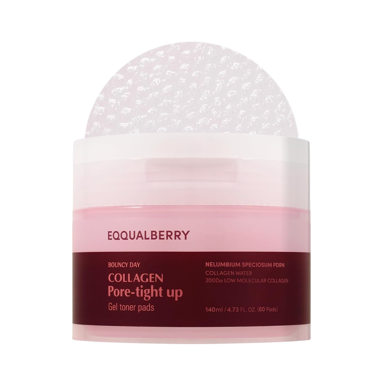 Ecoberry Pore Tightening Gel Toner Pads with Collagen – 60 Pads