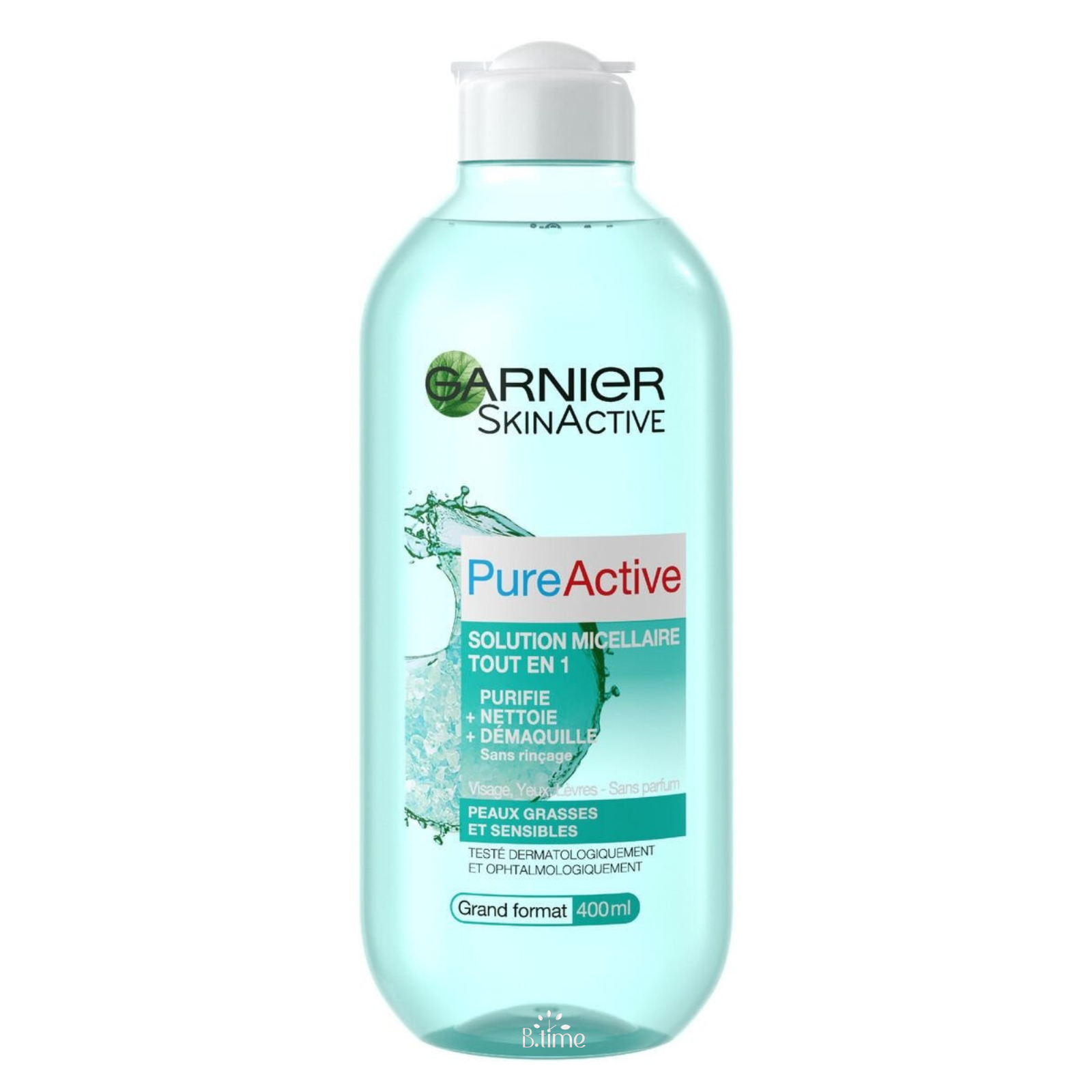 ماء ميسيلار بيور أكتيف لتنظيف وتنقية البشرة وإزالة المكياج من غارنييه – 400مل