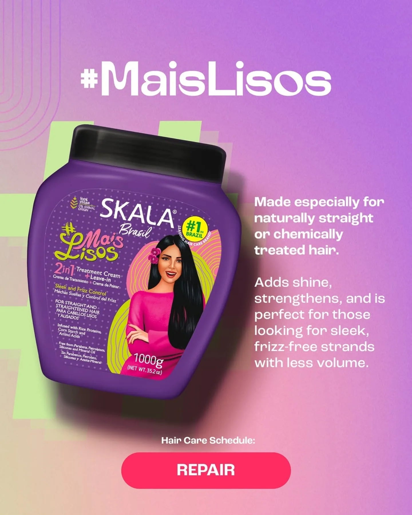Scala Miss Lissus 2 in 1 Nourishing and Smoothing Hair Cream - 1000g