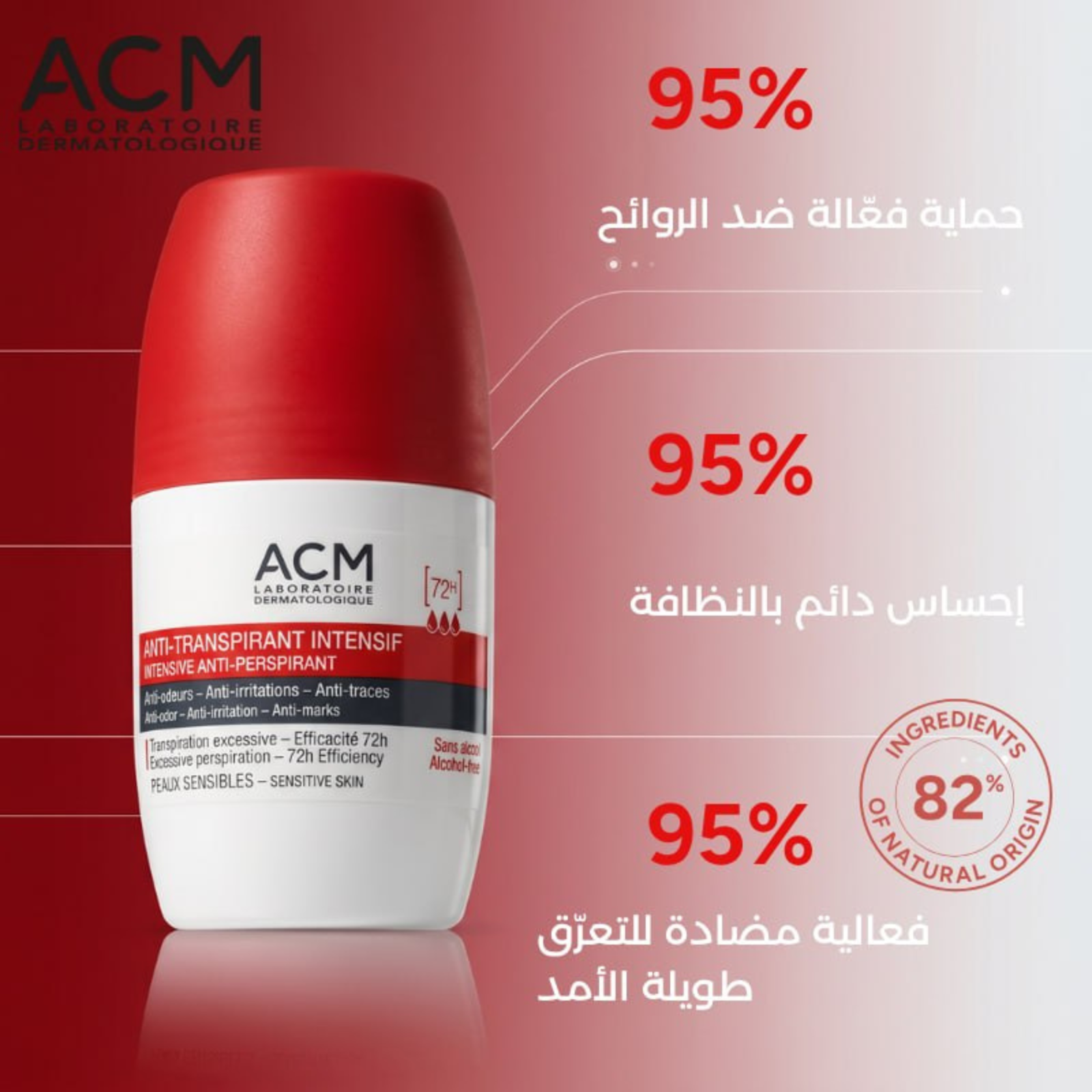 ACM Anti-Transpirant Intensif 72H Intensive Anti-Perspirant Roll-On – 50ml