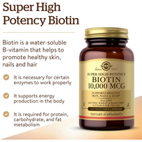 Solgar Super High Potency Biotin 10,000mcg – 120 Capsules