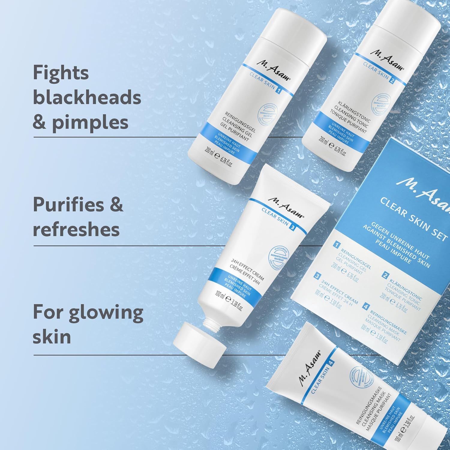 M. Assam Clear Skin Acne-Prone Skin Treatment Set – 4 Pieces