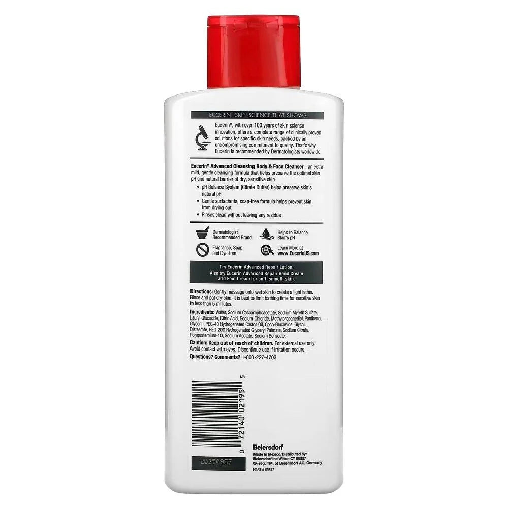 Eucerin Advanced Facial & Body Wash - 500ml
