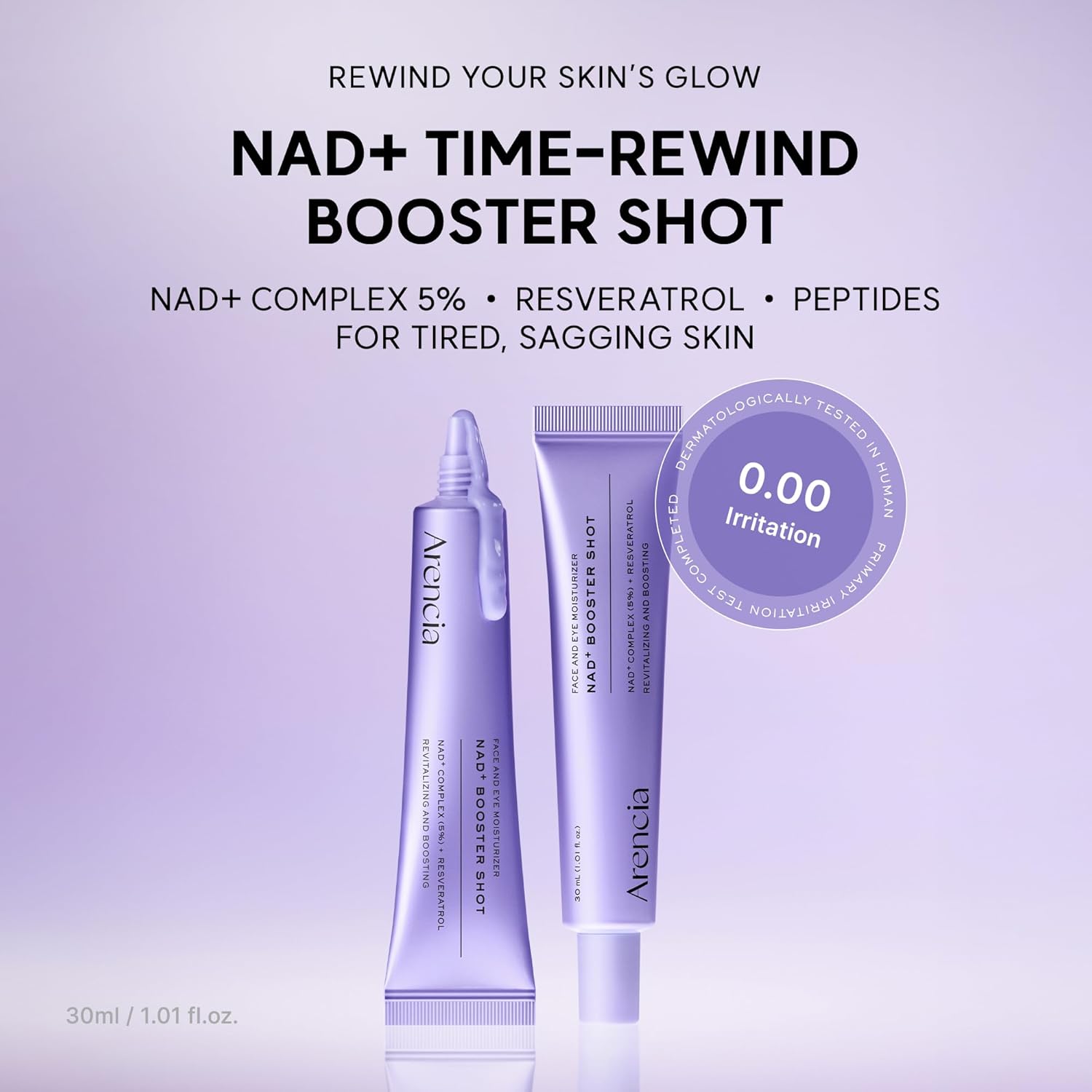 حقنة أرينسيا NAD+ المعززة لشد وتجديد وترطيب الوجه ومحيط العين – 30مل