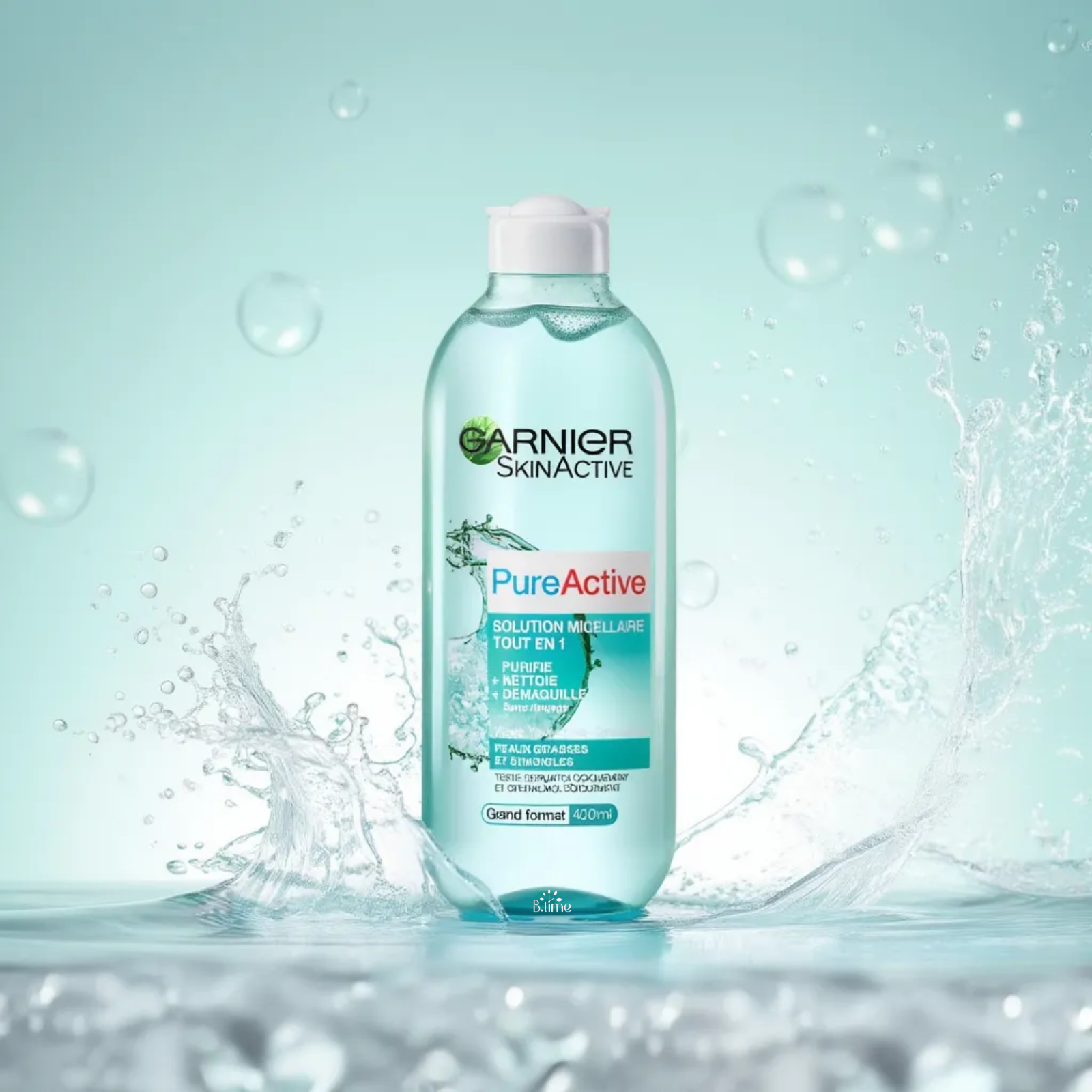 ماء ميسيلار بيور أكتيف لتنظيف وتنقية البشرة وإزالة المكياج من غارنييه – 400مل