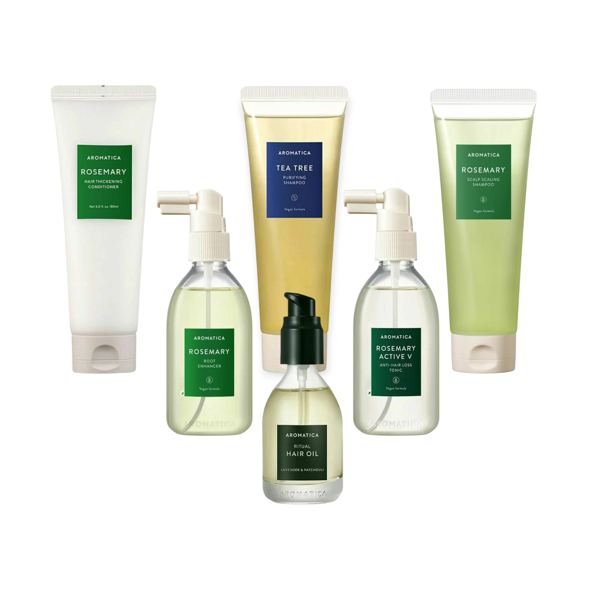 Aromatica Korean Complete Hair and Scalp Care Set - 6 Pieces