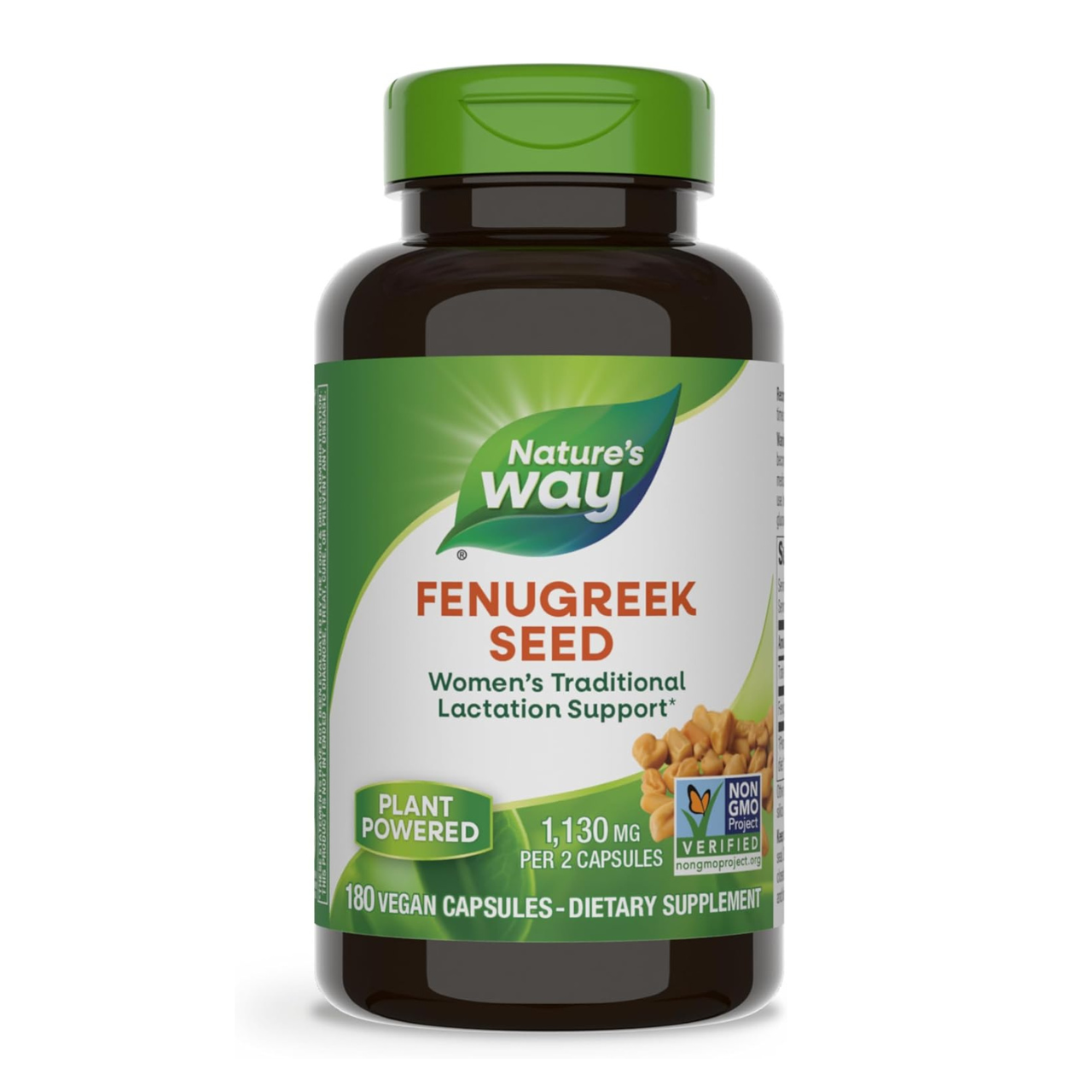 Nature's Way Fenugreek Seed Capsules, a nutritional supplement for lactation support - 180 capsules