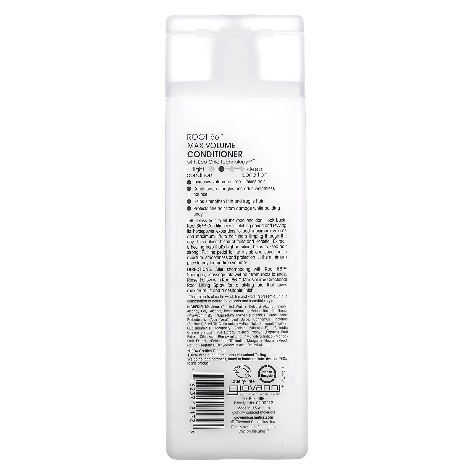 Giovanni Root 66 Max Volume Thickening Conditioner - 250ml