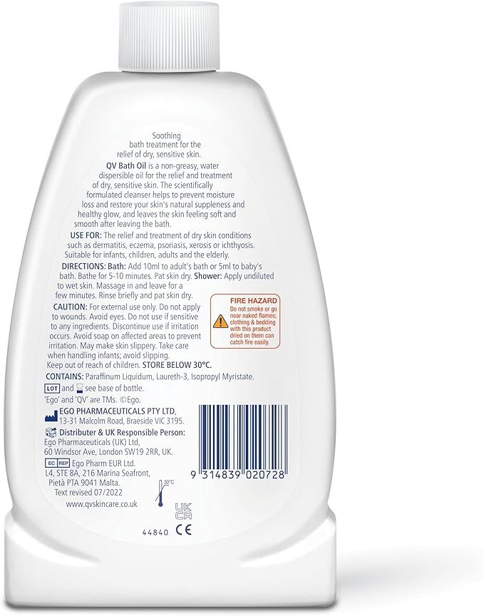 QV Bath Oil for Dry and Sensitive Skin - 250ml