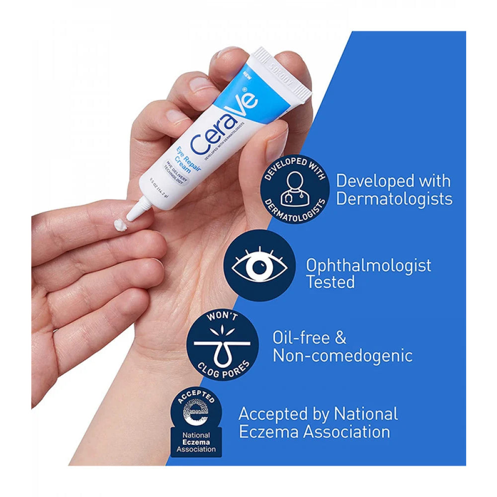 CeraVe Eye Contour Repair Cream to Reduce Dark Circles and Puffiness - 14.2g