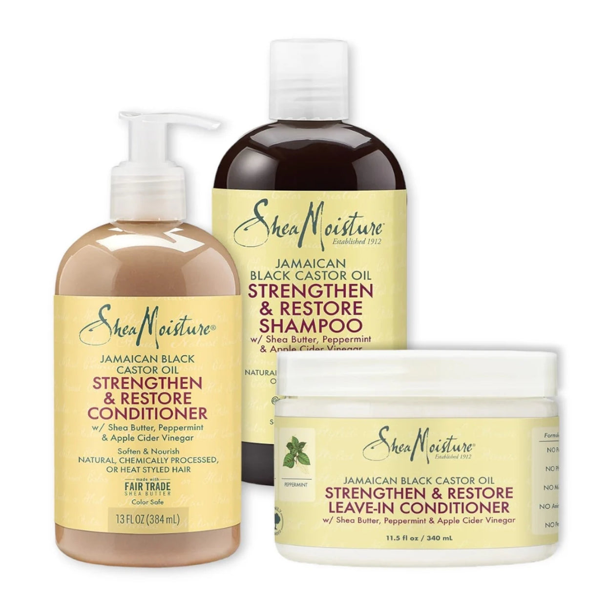 Shea Moisture Jamaican Black Castor Oil Strengthen & Restore 3-Piece Set