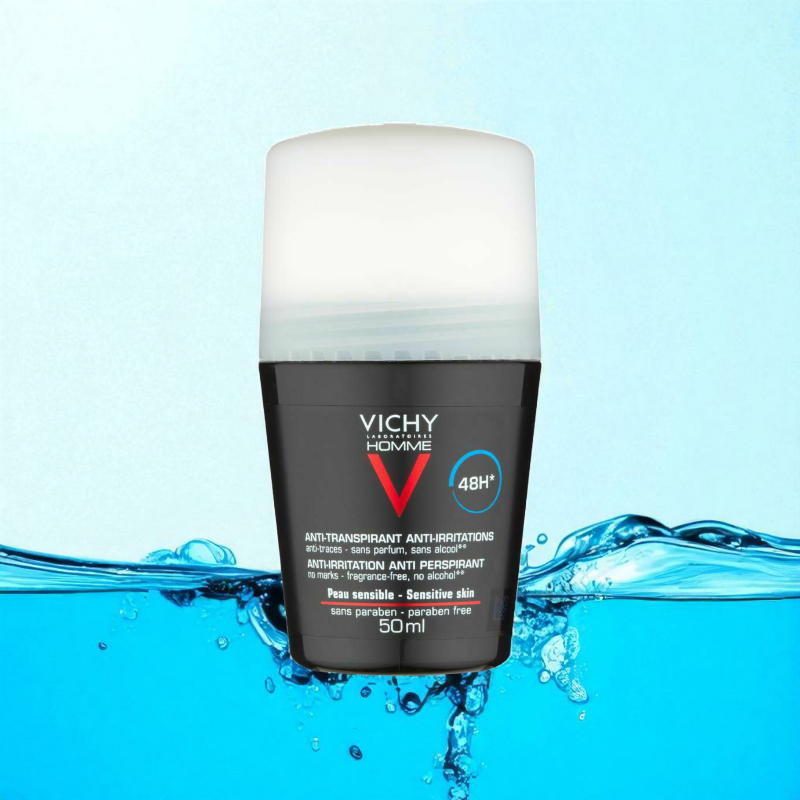 Vichy Men Deodorant Sensitive Skin 48H Roll-On - 50ml