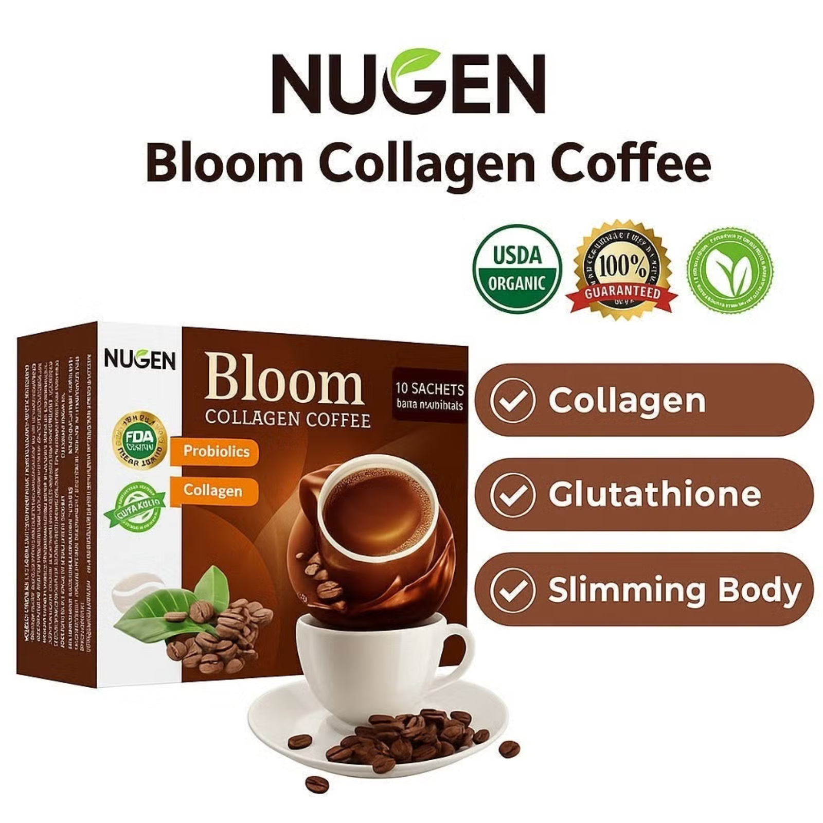 coffee with glutathione and collagen FITGUM 20X Chia For Weight Loss Skin Whitening Organic Coffee Mix Healthy Coffee Mix For Daily Use - Lazada Nugen Bloom Collagen Coffee