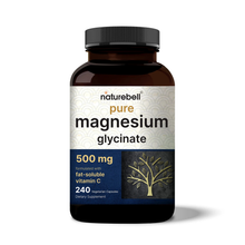 NatureBell Magnesium Glycinate 500mg with Fat-Soluble Vitamin C – 240 capsules