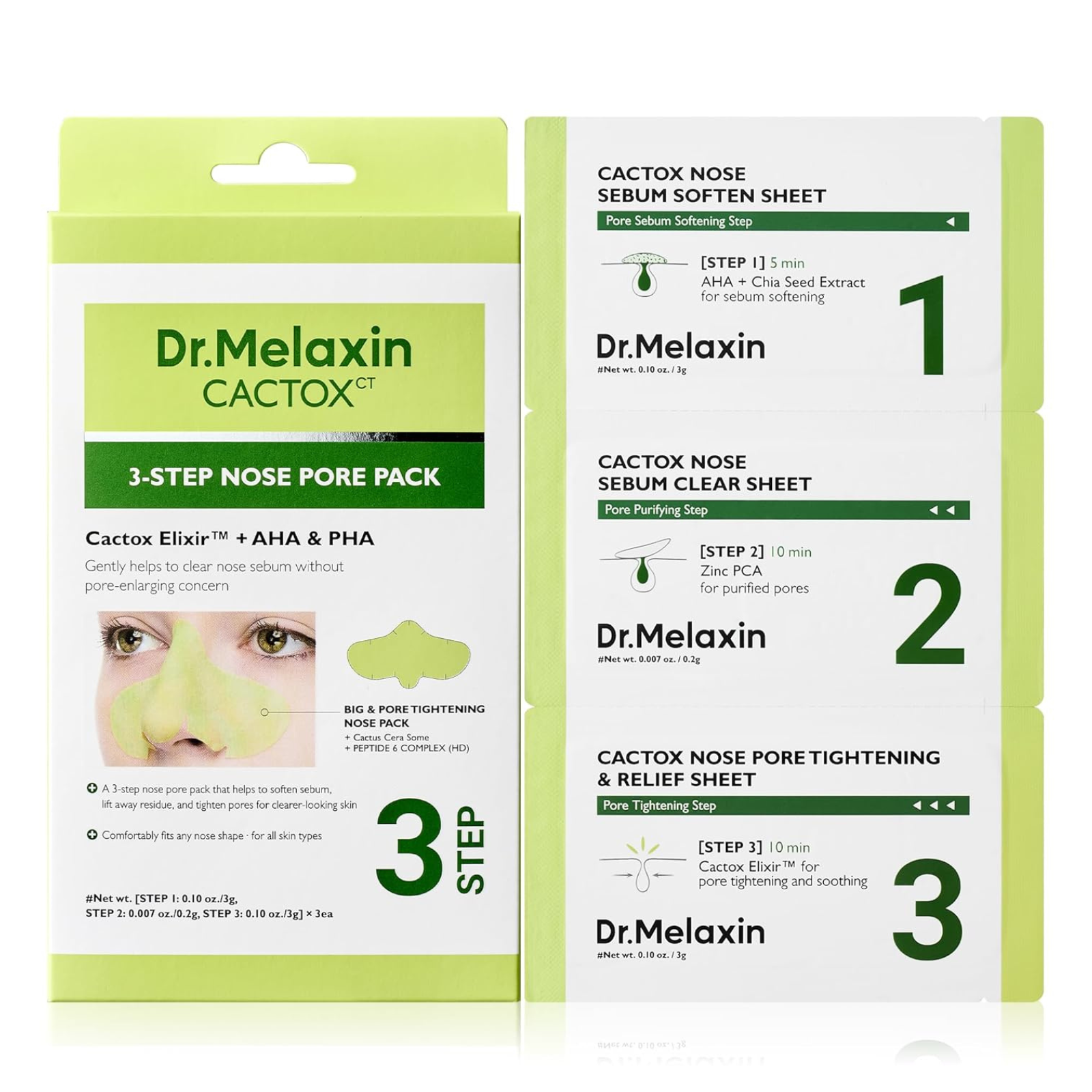Dr.Melaxin Cactox 3-step Nose Pore Pack – 3ea