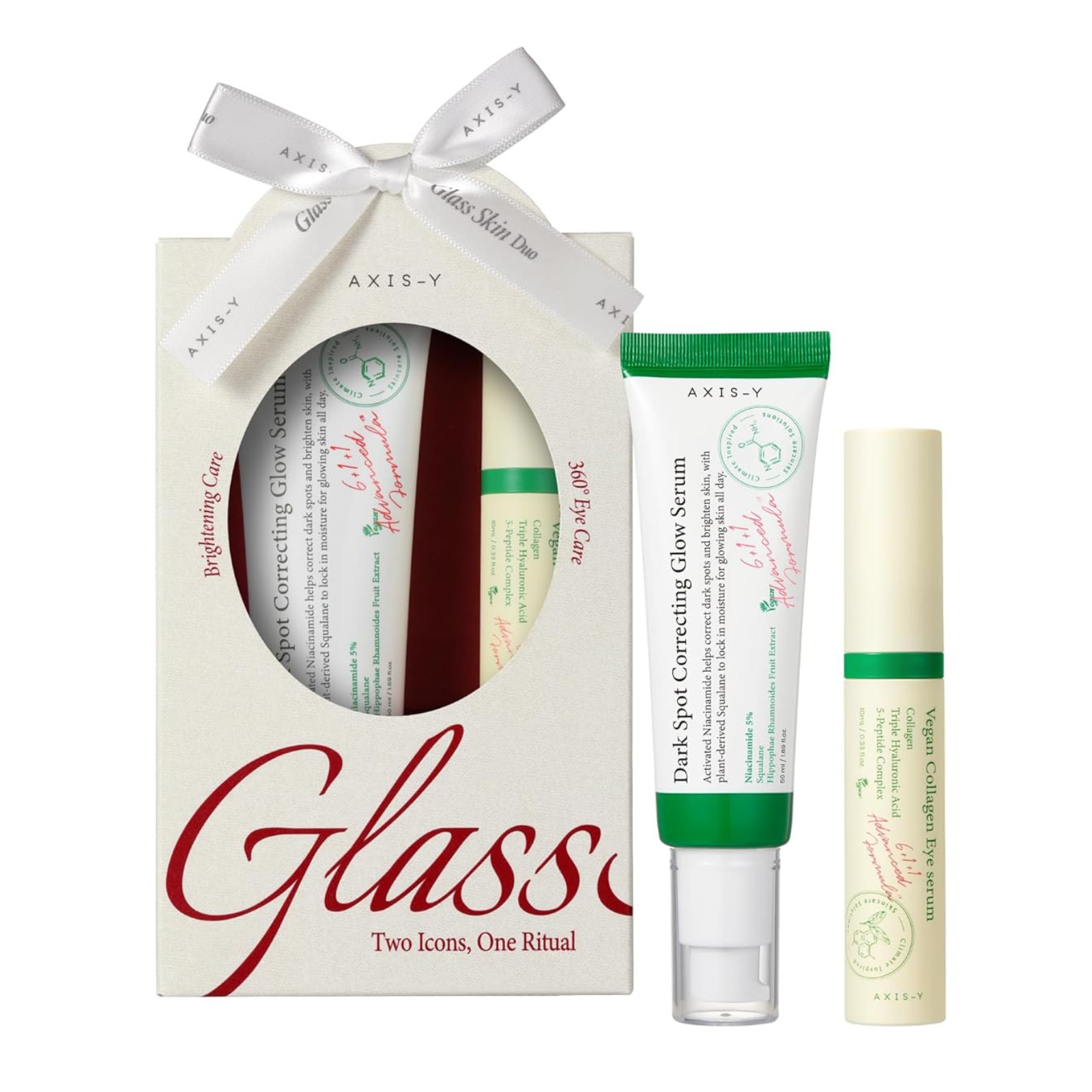 مجموعة أكسيس واي لبشرة زجاجية سيروم مصحح للبقع + سيروم العين – 2قطع