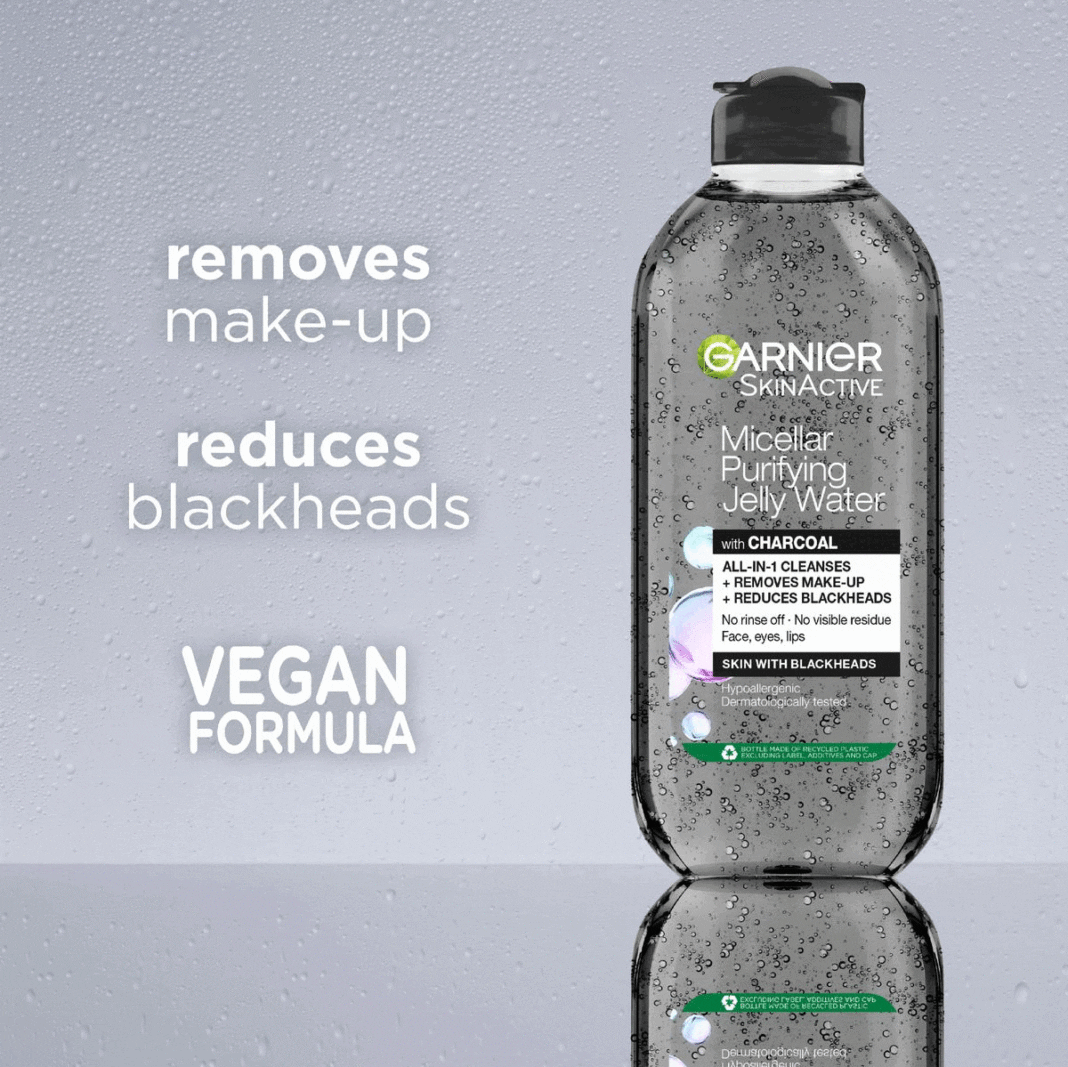 ماء ميسيلار الجيلي المنقّي بالفحم لإزالة المكياج وتنقية البشرة من غارنييه – 400مل