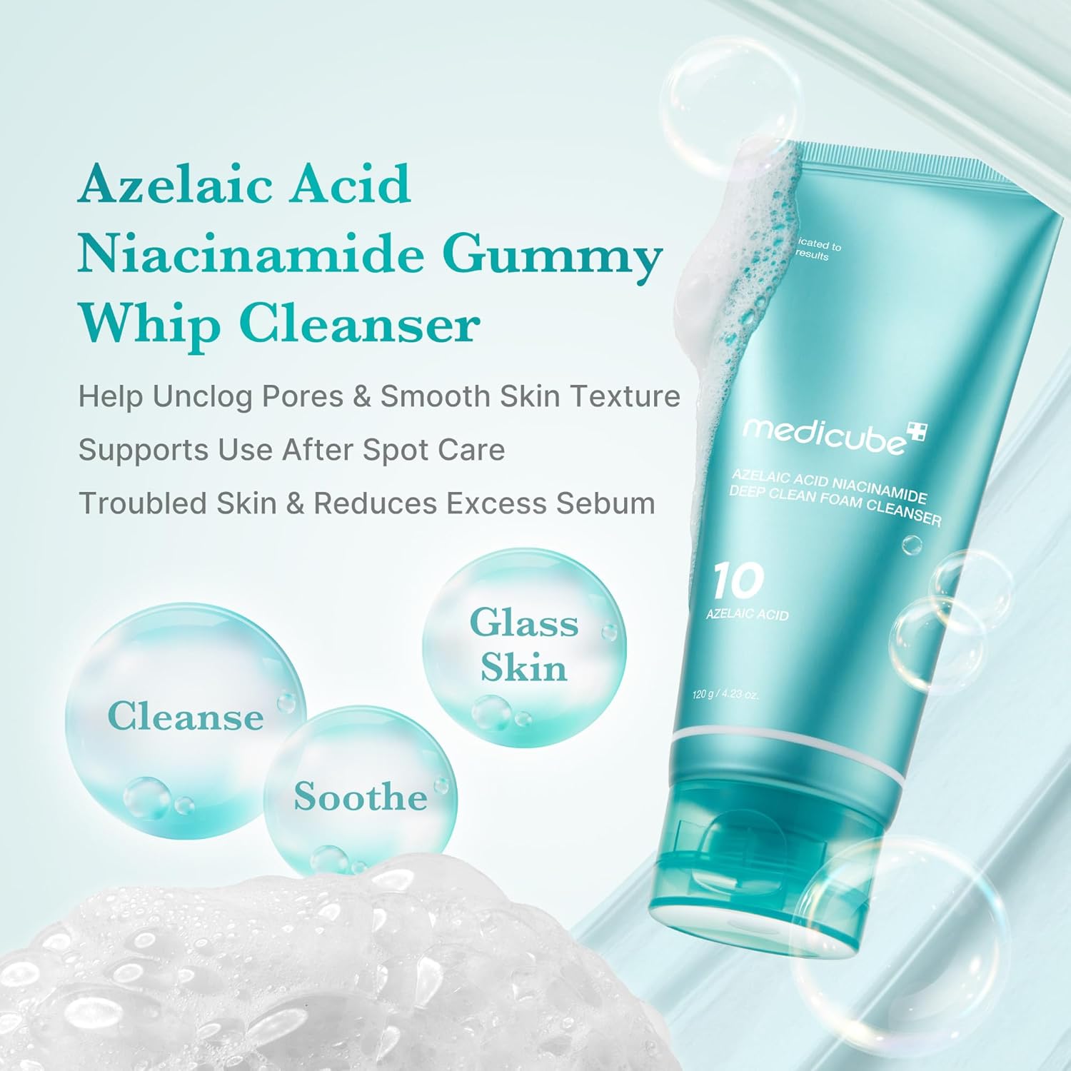 Medicube Azelaic Acid Niacinamide Deep Clean Foam Cleanser – 120g