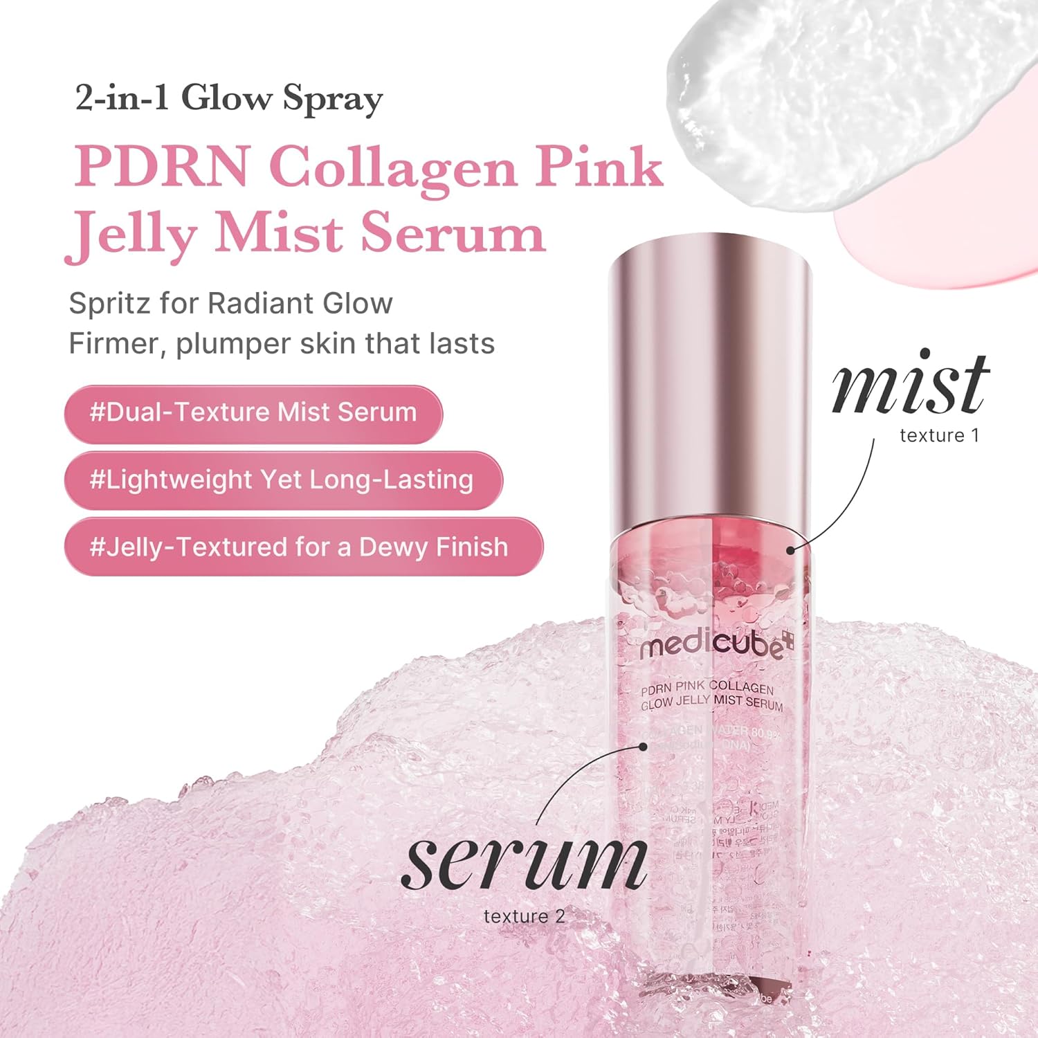 Medicube PDRN Pink Collagen Jelly Spray Serum – 100ml – بيوتي تايم