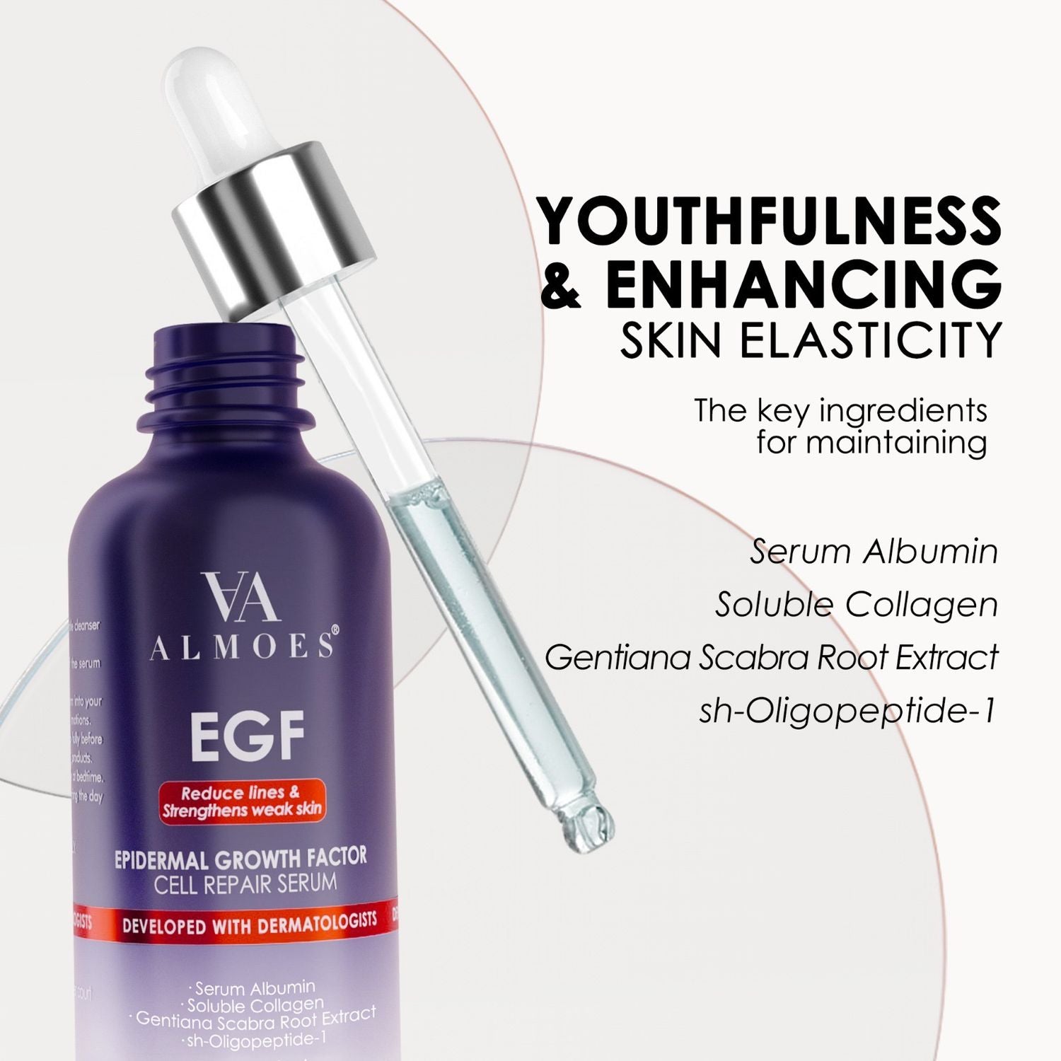 سيروم إصلاح وتجديد الخلايا بعامل نمو البشرة من ألموس – 30مل