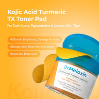 Dr. Melaxin TX Brightening & Toning Toner Pads with Kojic Acid & Turmeric - 70 Pads