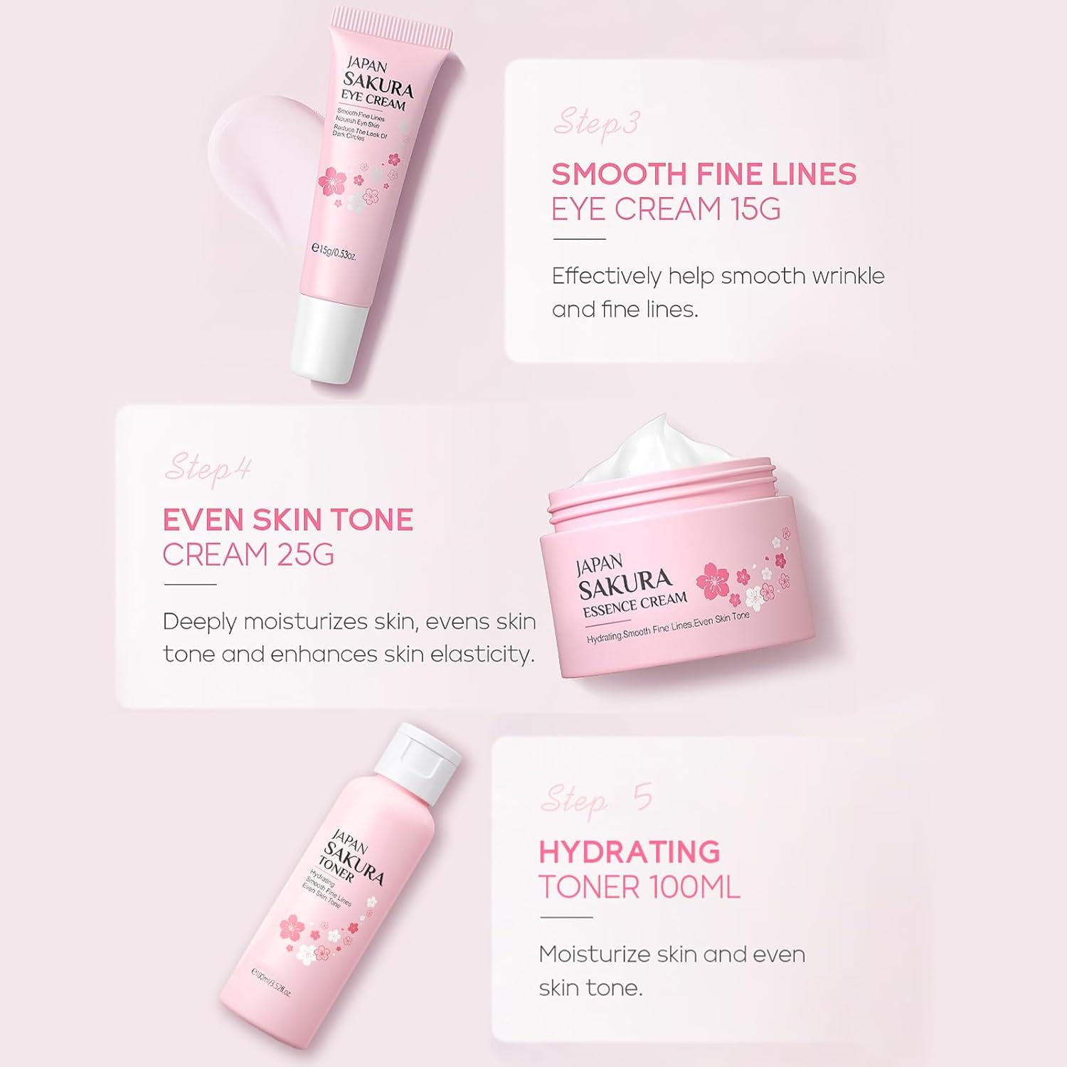 Sakura Japanese Complete Skin Care Set - 5 Pieces – بيوتي تايم