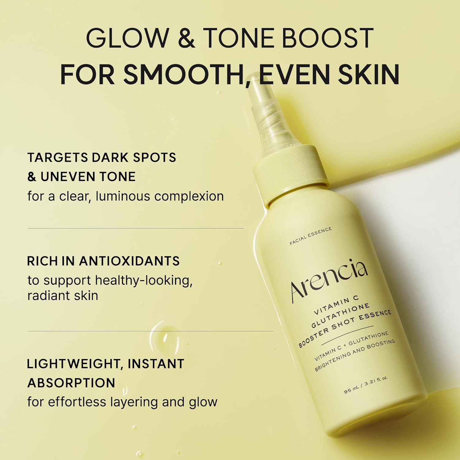 glutathione booster shot Arencia Vitamin C Essence, Facial Essence with Niacinamide, Dark Spot Care, 95 mL/3.21 fl oz : Beauty & Personal Care Arencia Vitamin C & Glutathione