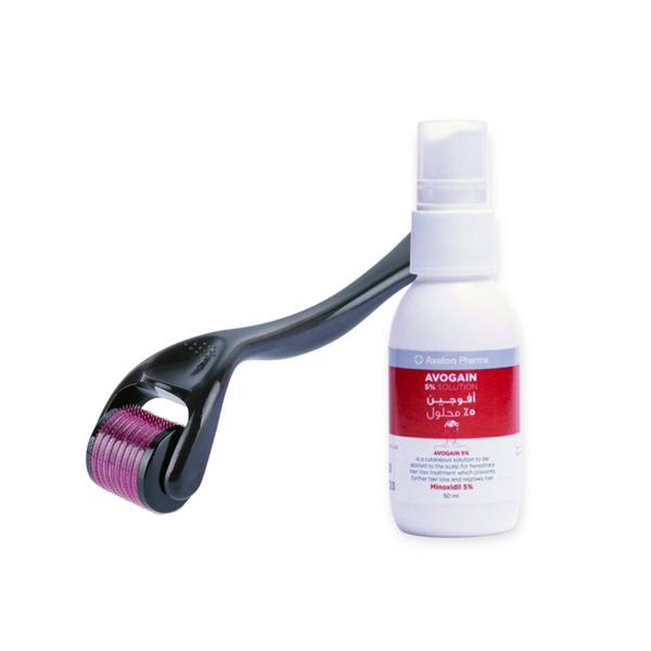 Avogen 5% Hair Loss and Growth Stimulation Treatment Kit + Derma Roller - 2 Pieces