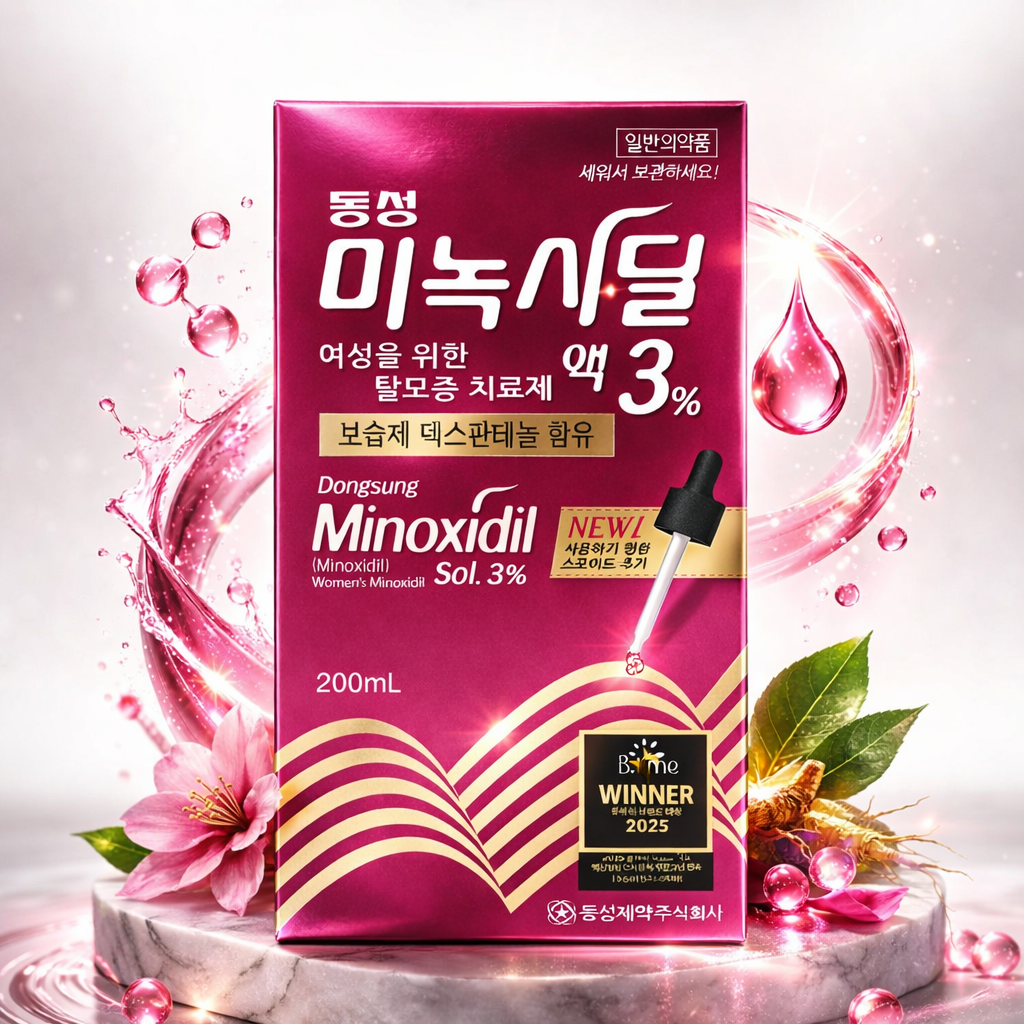 محلول مينوكسيديل 3% لعلاج تساقط الشعر للنساء من دونغ سونغ – 200مل