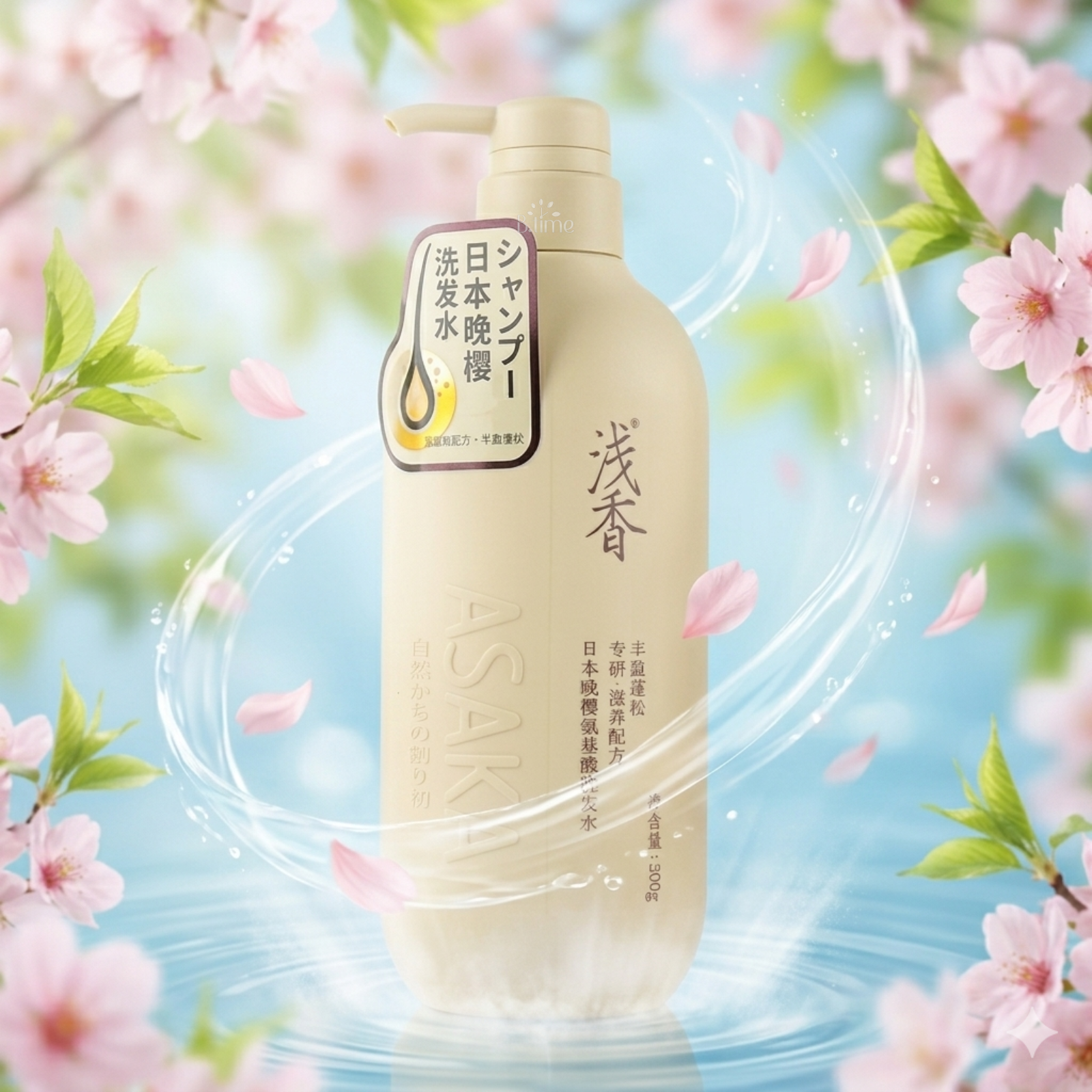 Asaka Japanese Shampoo with Cherry Blossom Extract for