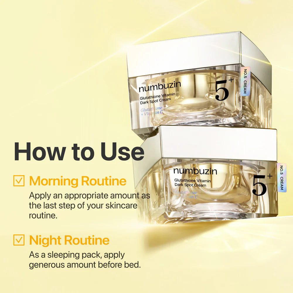 Numbuzin No.5+ Glutathione Vitamin Dark Spot Cream – 50ml – بيوتي تايم