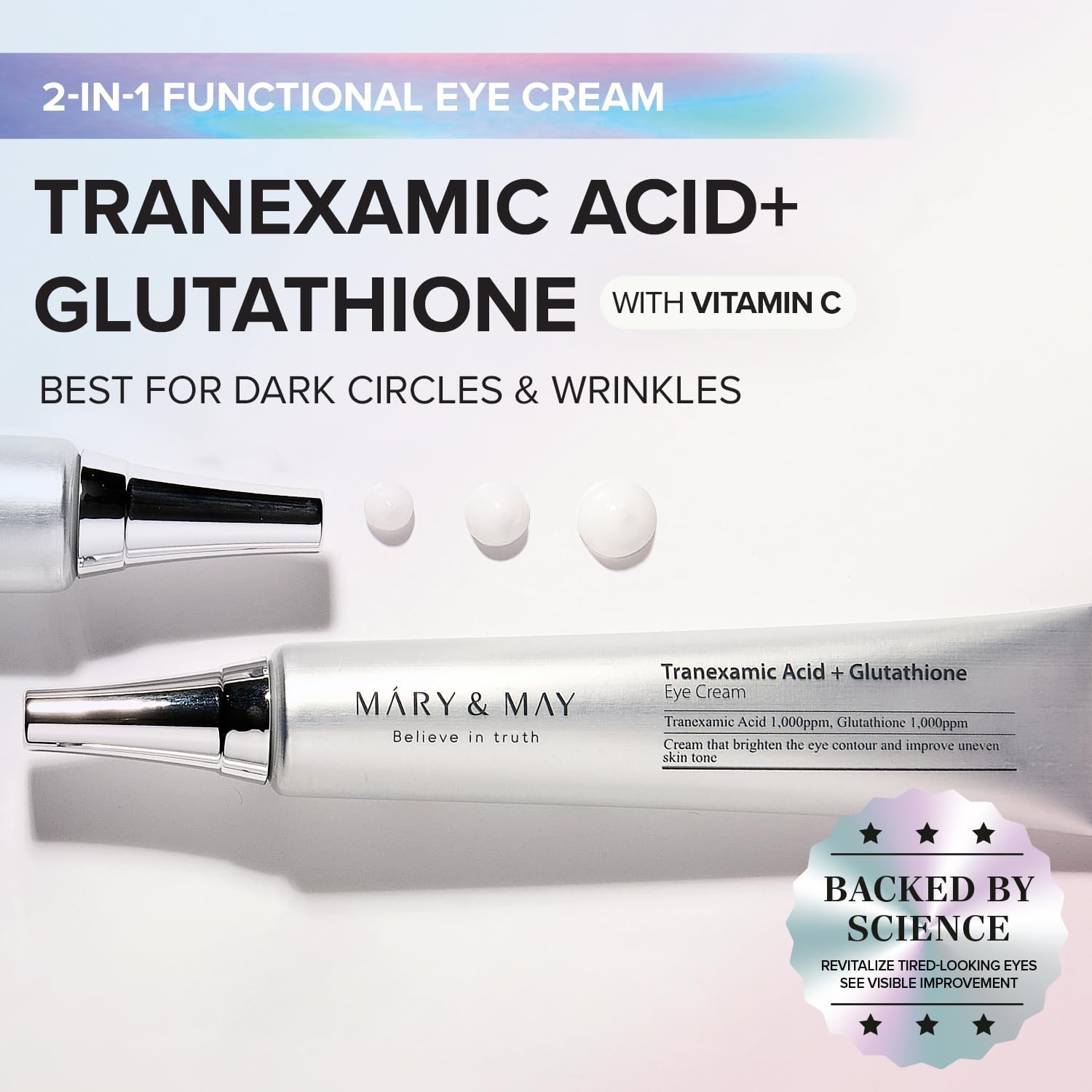 Mary & May Tranexamic Acid & Glutathione Eye Cream - 30g Mary & May Tranexamic Acid & Glutathione Eye Cream - 30g